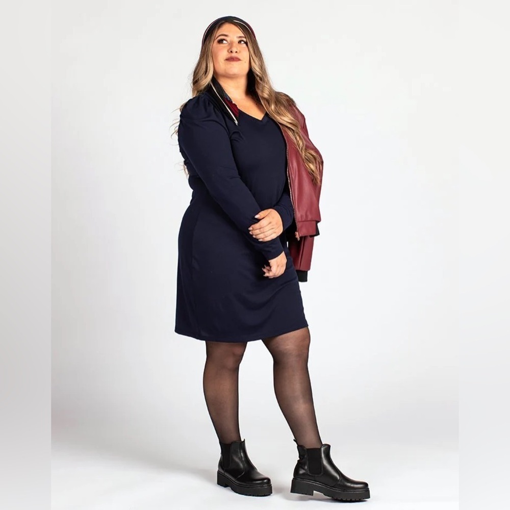 LuLaRoe | Ava Mutton Sleeve Dress | Size: XL | Color: Navy Blue | NWT